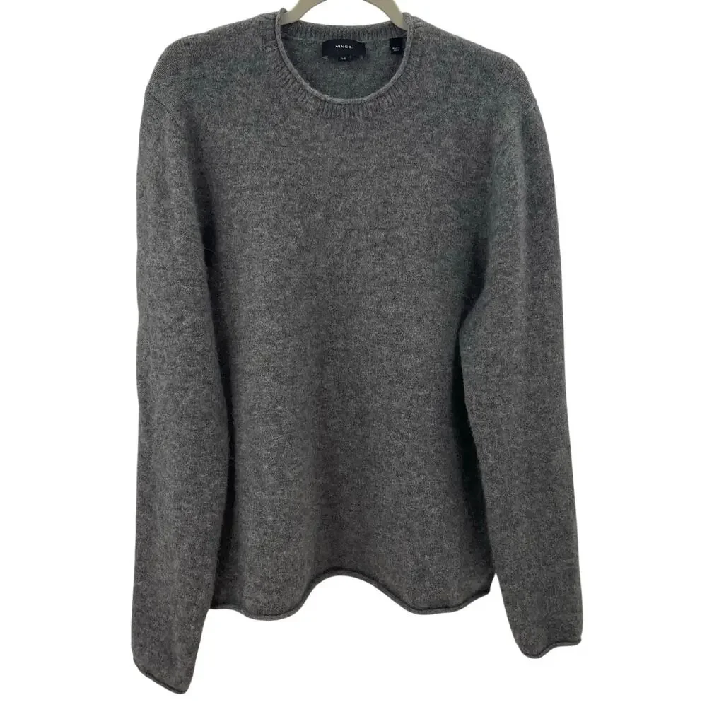 Vince Alpaca Blend Long Sleeve Crew Neck Sweater Gray Men’s L
